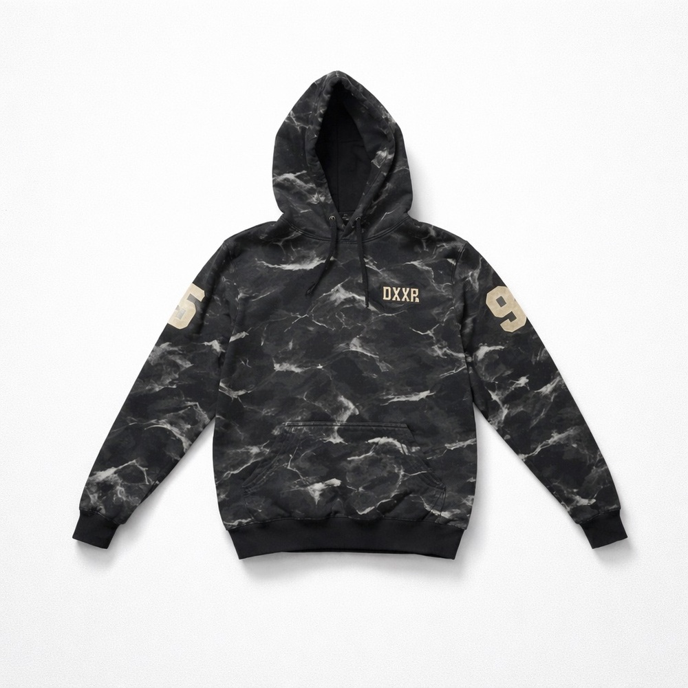 10.Deep Black and Gray Camouflage Hoodie Size X-Large "Fits Like  Large! - Picture 2 of 5